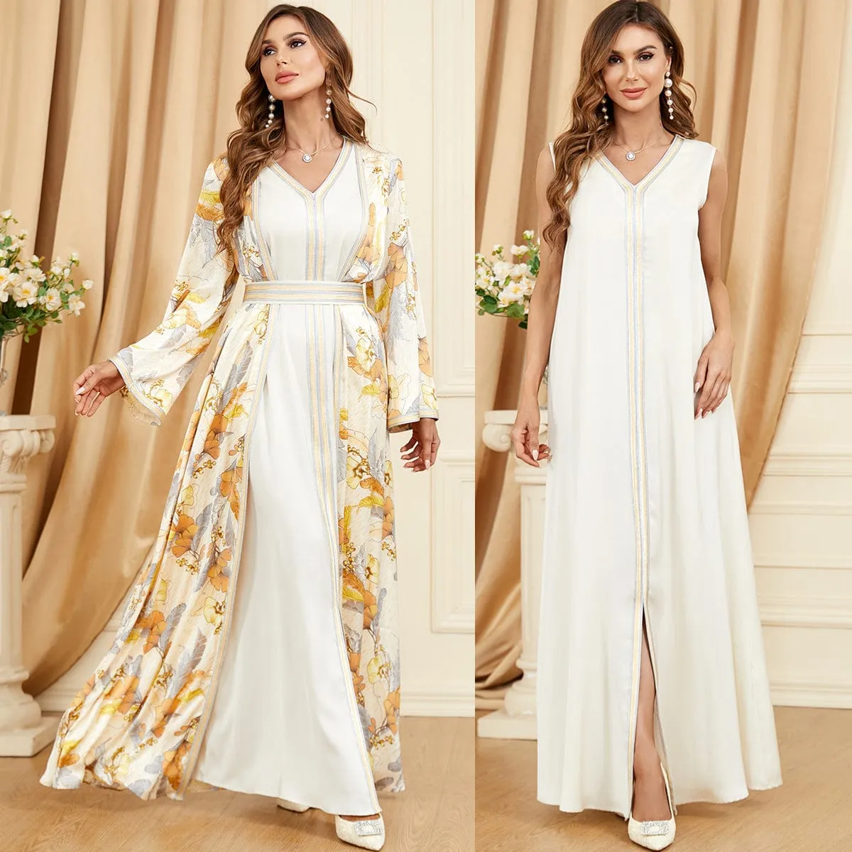 🌼 Women's Fashion Splicing Dresses Two-Piece Set - Modern Elegance 🌼