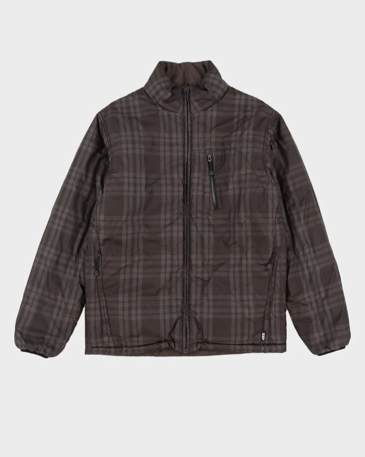 00s Stussy Reversible Grey Puffer Jacket - S