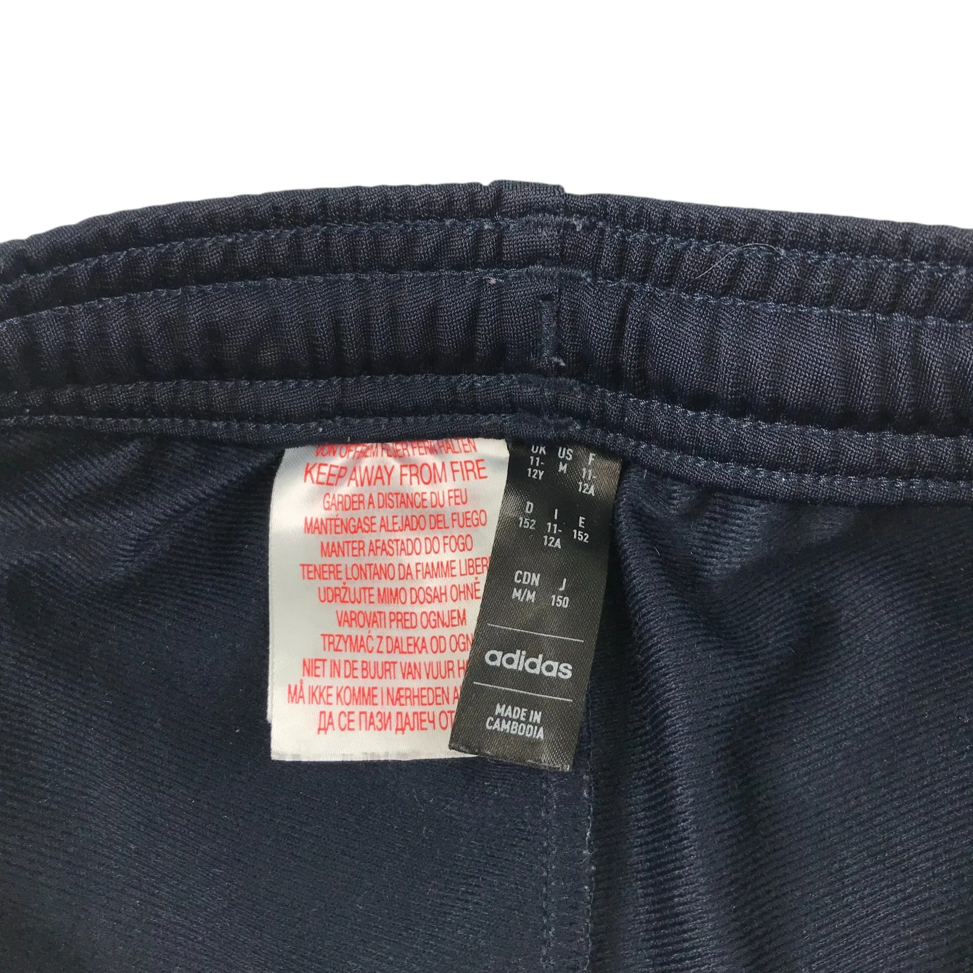 Adidas sport joggers 11-12 years navy with 3 white strips and logo
