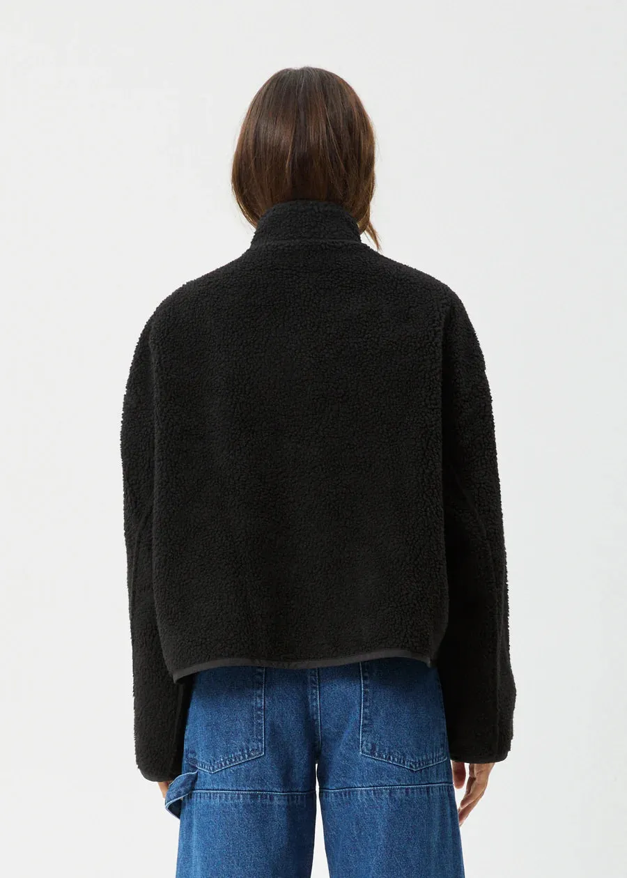 Afends Berlin Reversible Recycled Polar Fleece Jacket - Black