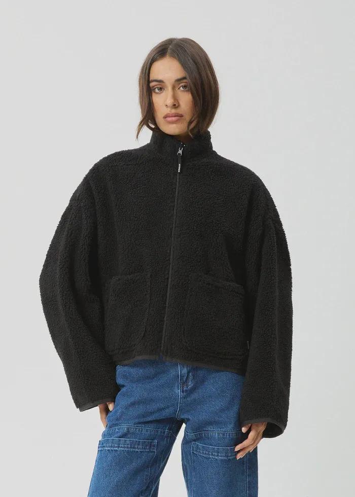 Afends Berlin Reversible Recycled Polar Fleece Jacket - Black