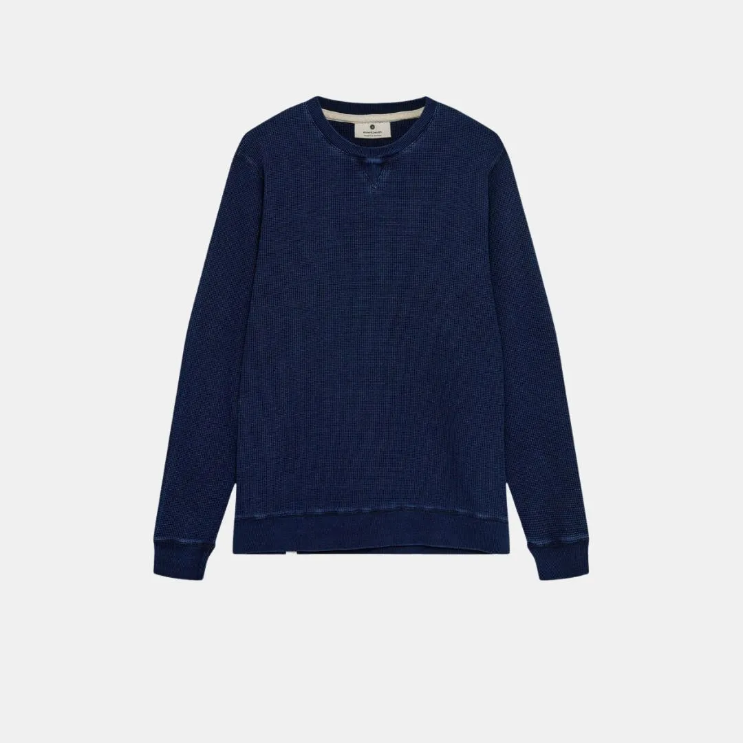 Akruben Indigo Waffle Sweater (Sky Captain)