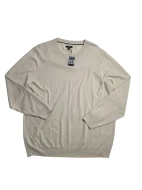 Alfani Mens Long Sleeve Crewneck Merino Sweater Brown Rice Beige 3XL