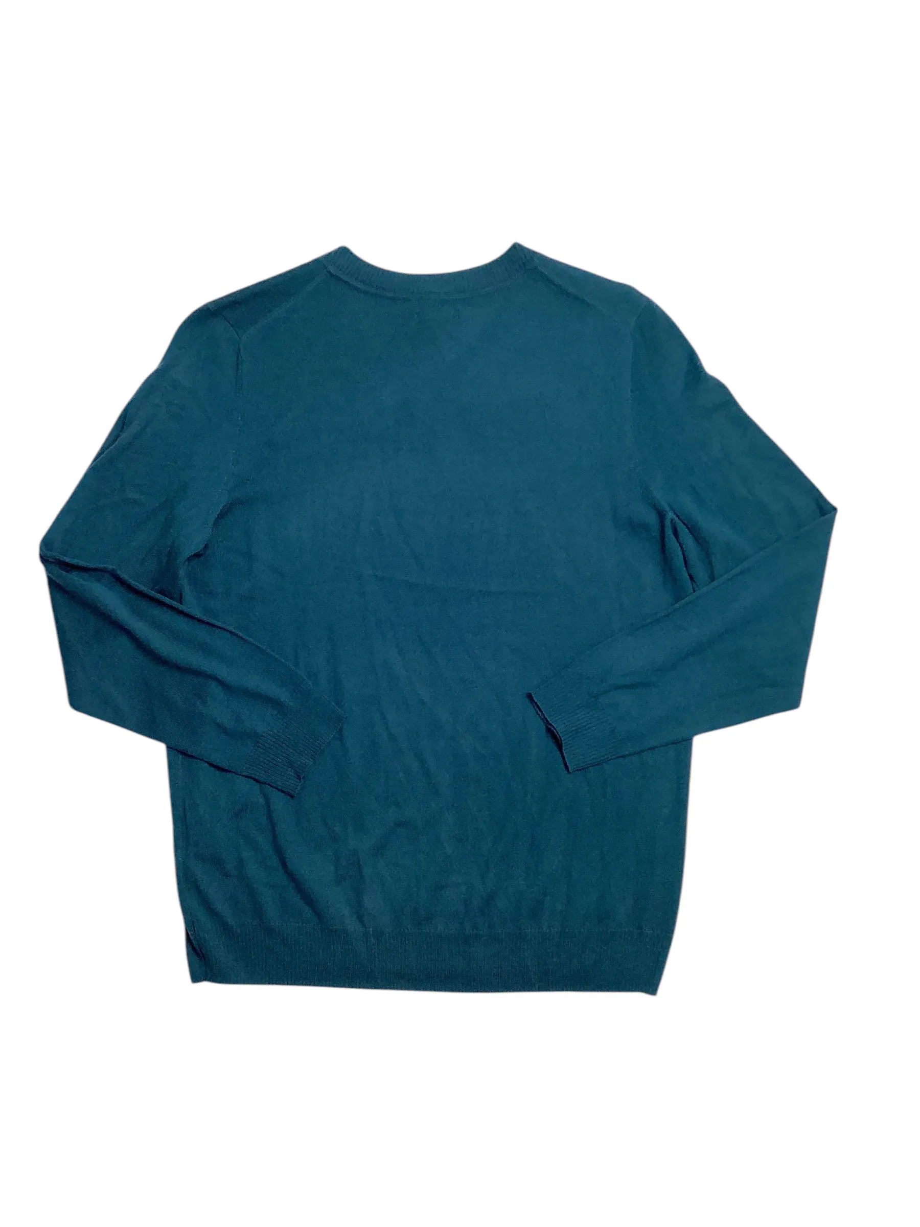 Alfani Men's Long Sleeve V Neck Merino Sweater Dark Kale Medium