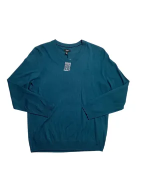Alfani Men's Long Sleeve V Neck Merino Sweater Dark Kale Medium