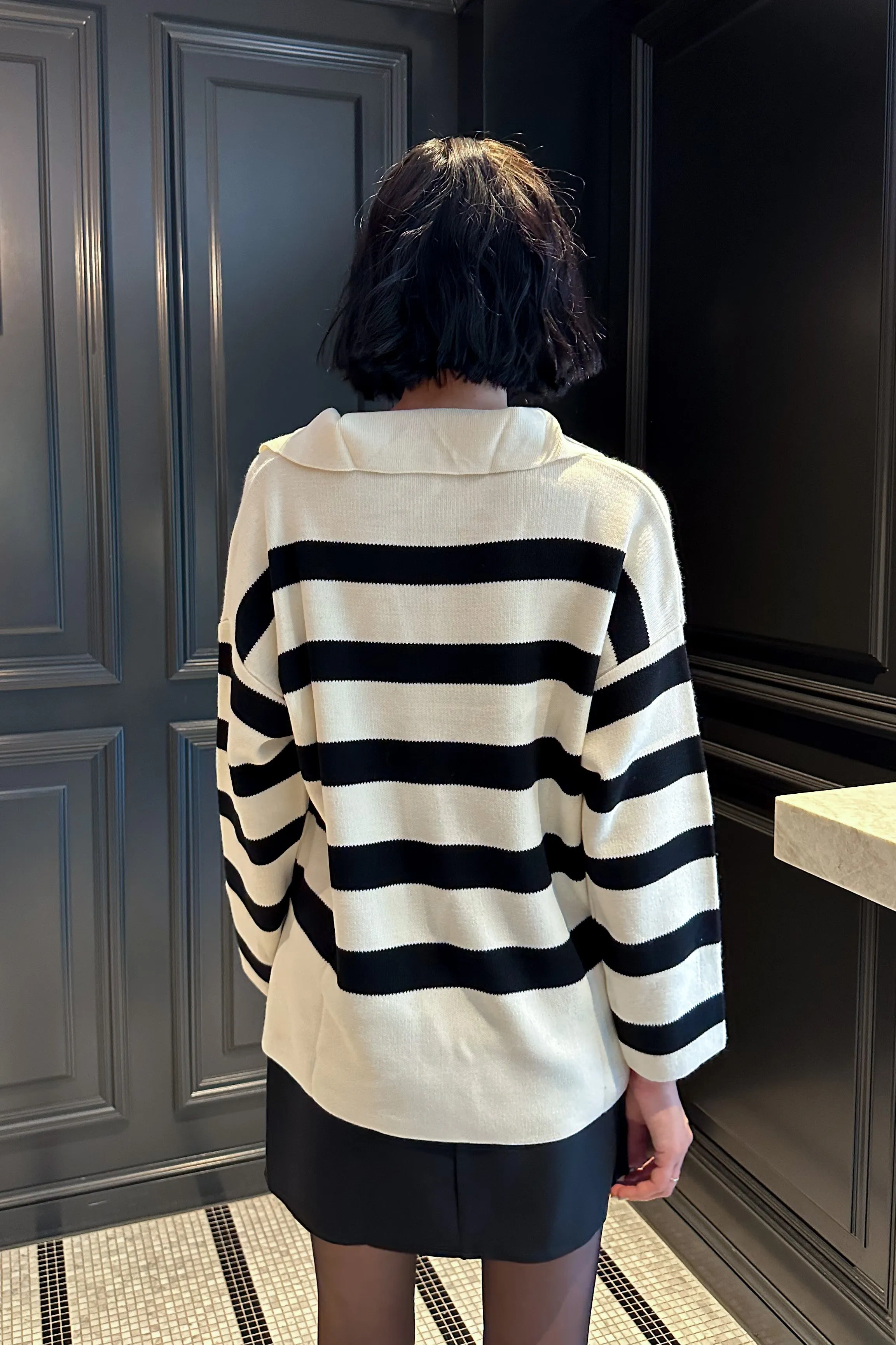 Alondra Oversized Knit Sweater - Black