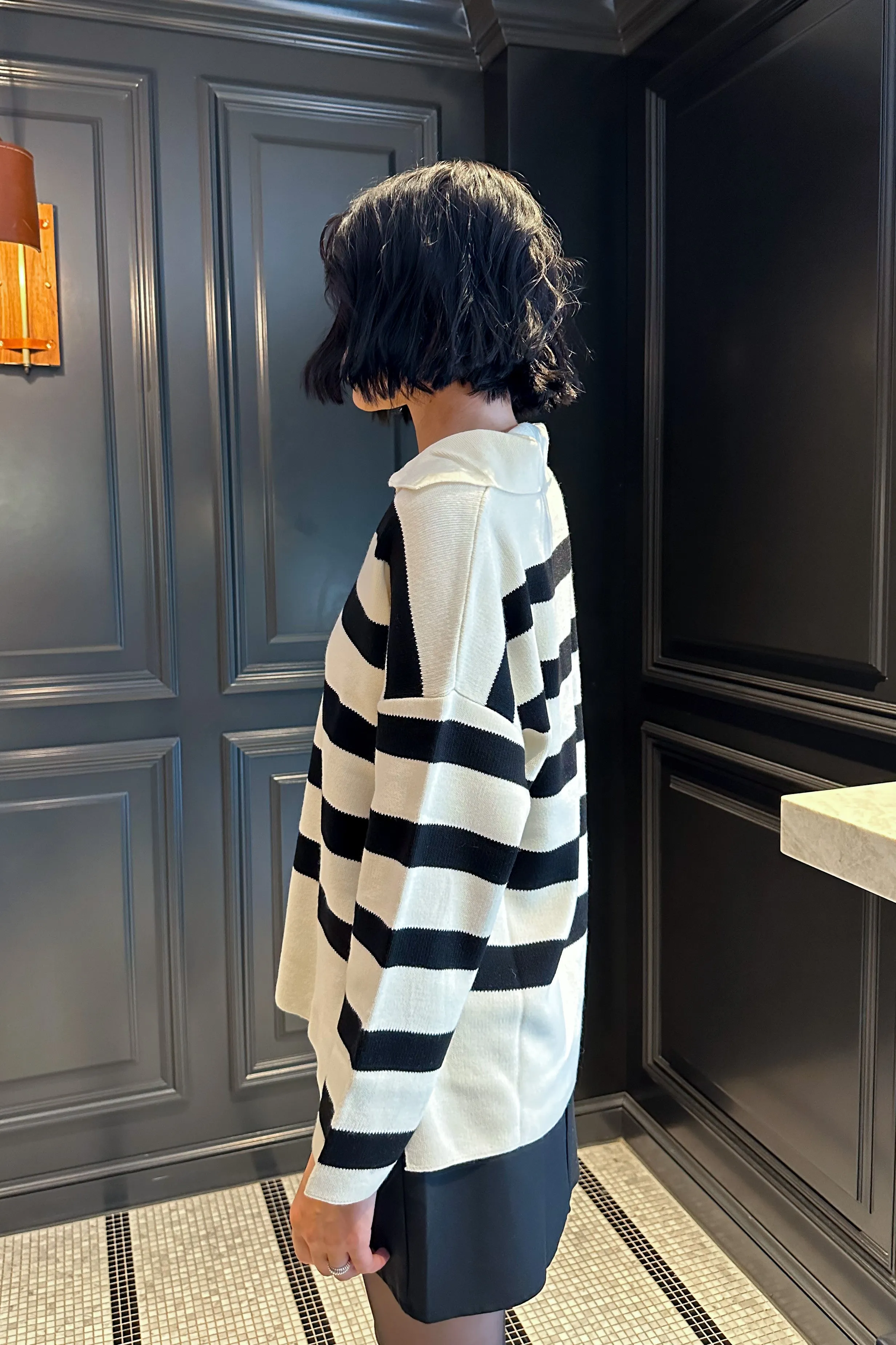 Alondra Oversized Knit Sweater - Black