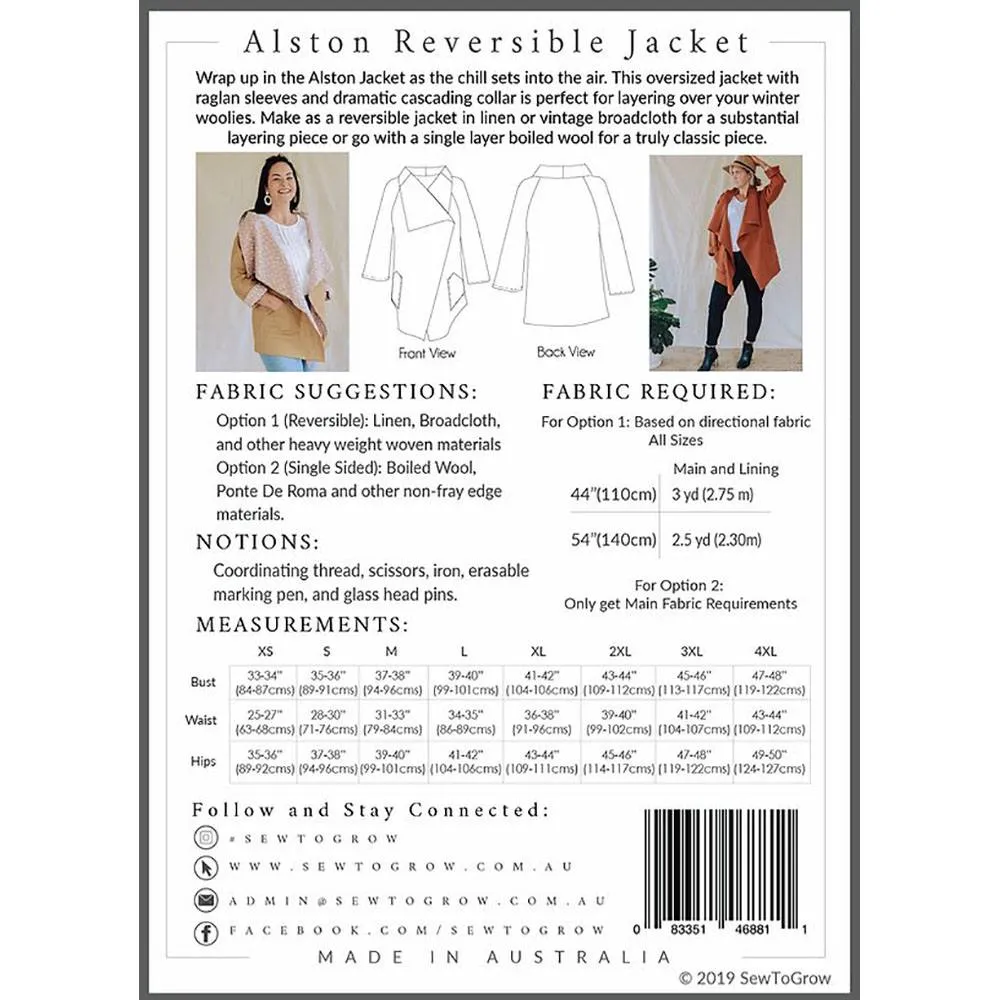 Alston Reversible Jacket Pattern