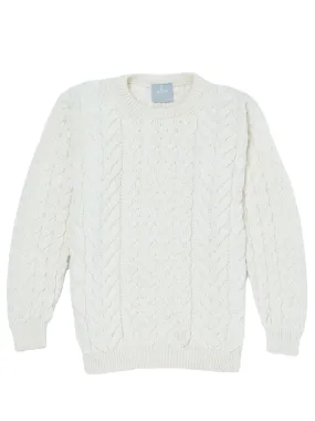 Aran Merino Wool Crew Neck Jumper