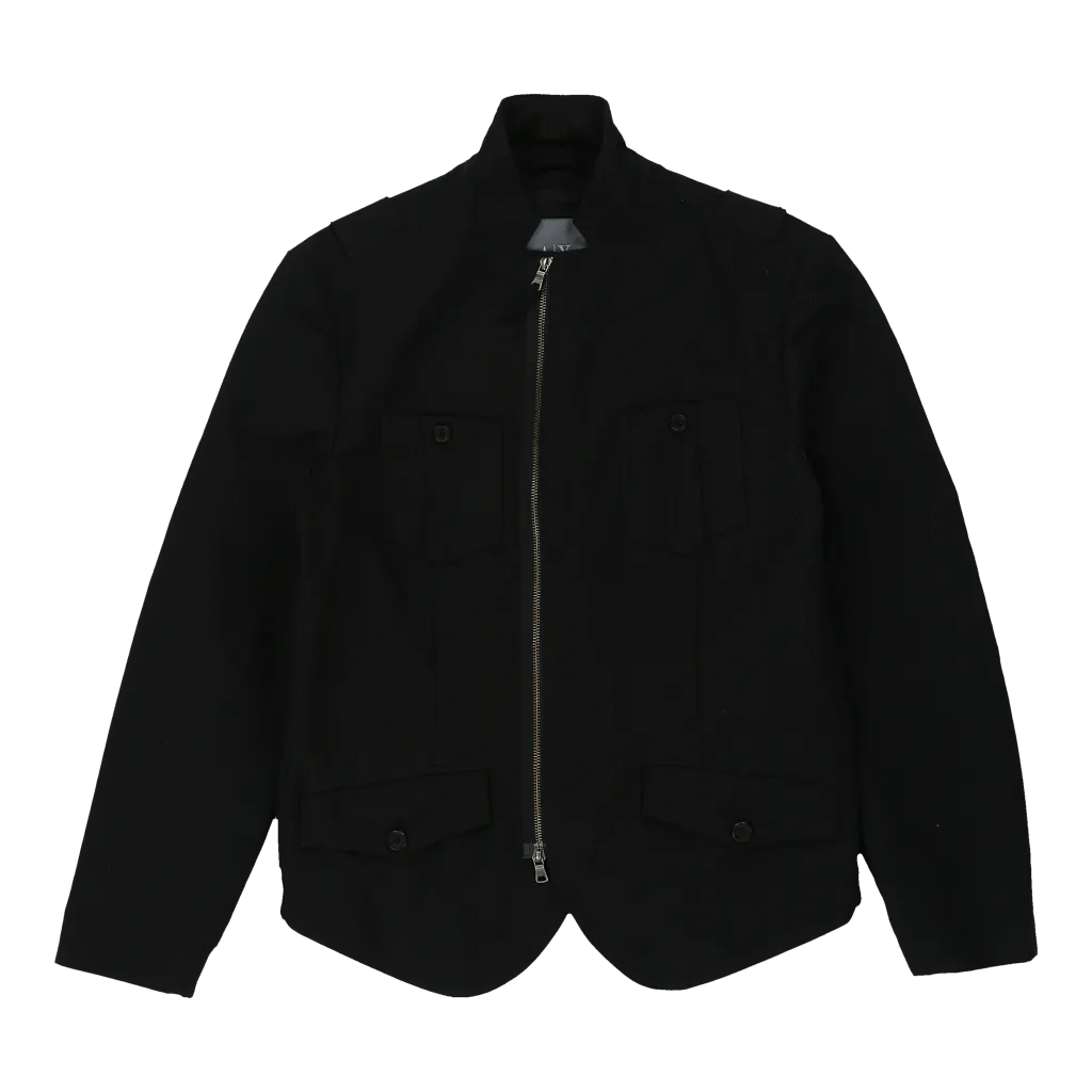 Armani Exchange Jacket - Medium Black Cotton