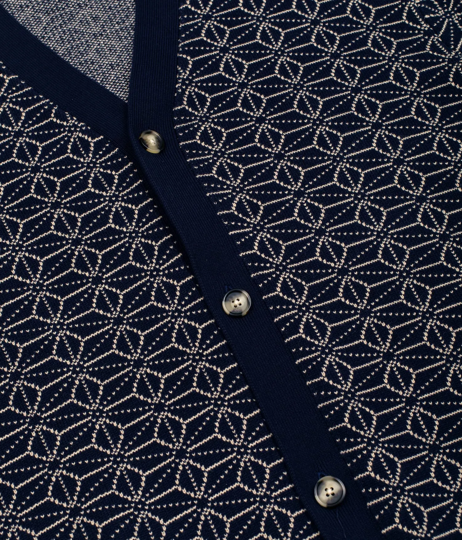 Asanoha Cardigan Sweater - Indigo