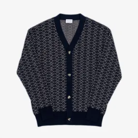 Asanoha Cardigan Sweater - Indigo