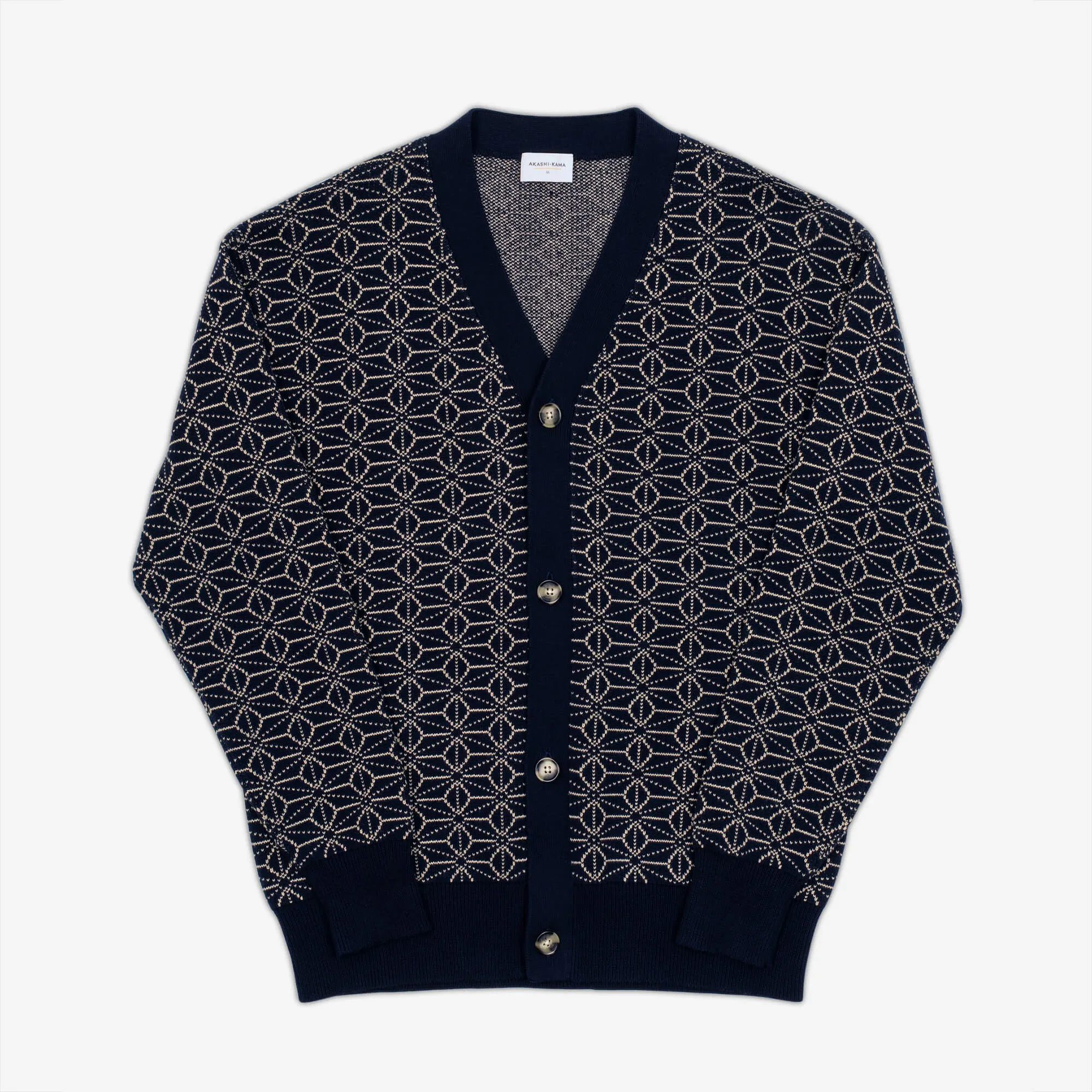 Asanoha Cardigan Sweater - Indigo
