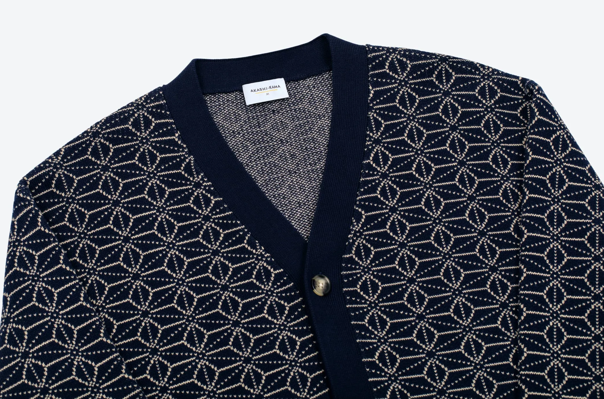 Asanoha Cardigan Sweater - Indigo