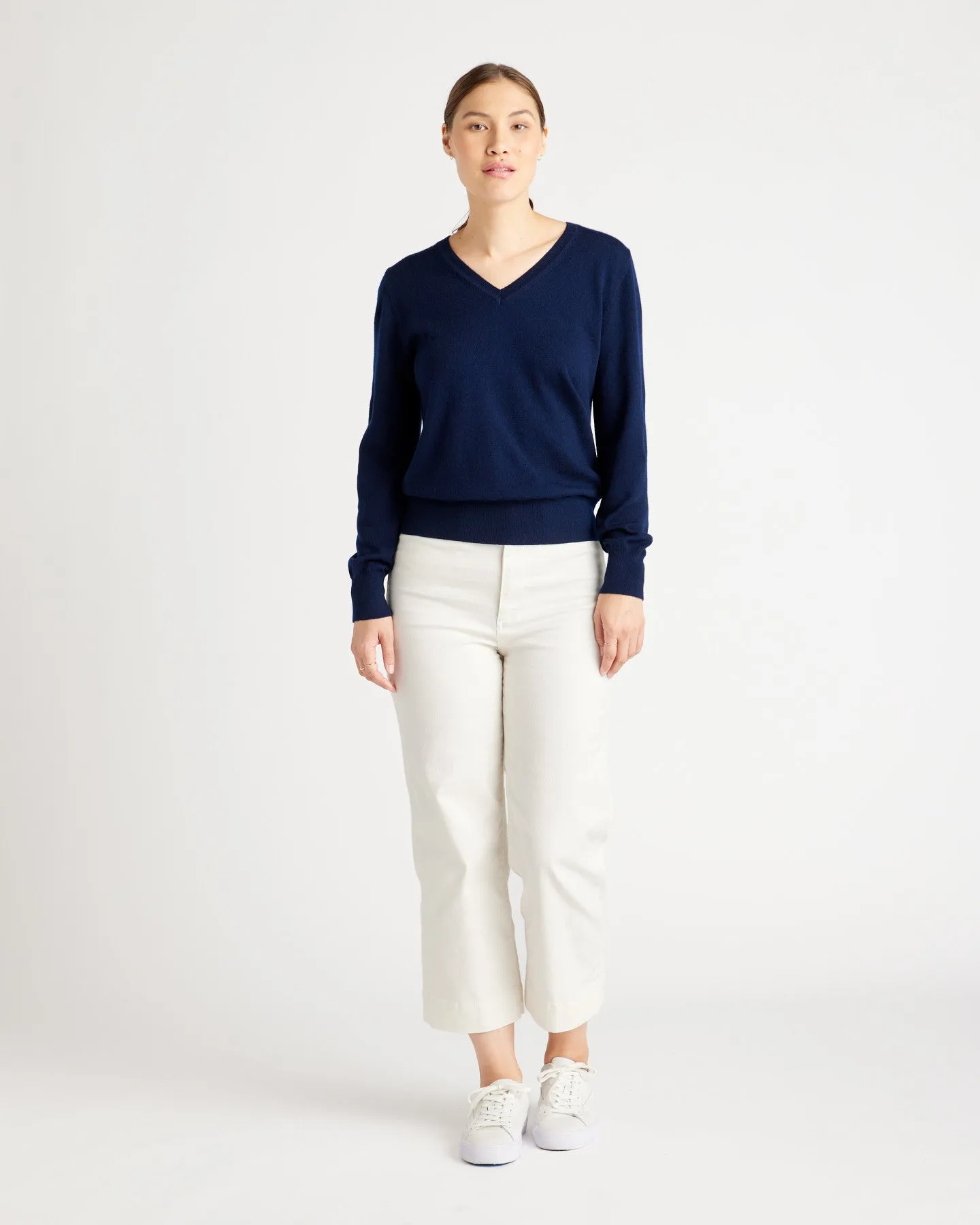 Australian Merino Wool Fine Gauge V-Neck Sweater