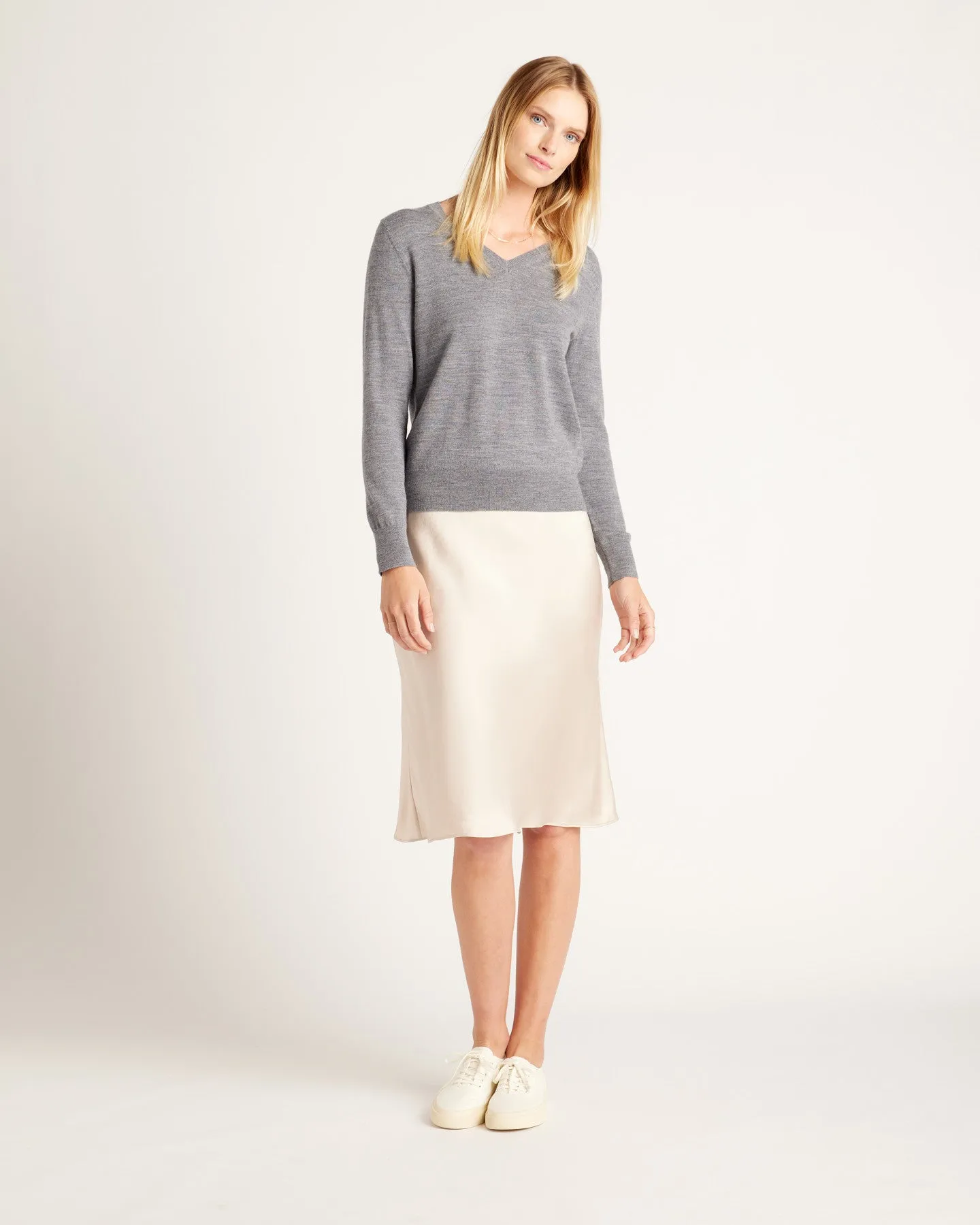 Australian Merino Wool Fine Gauge V-Neck Sweater