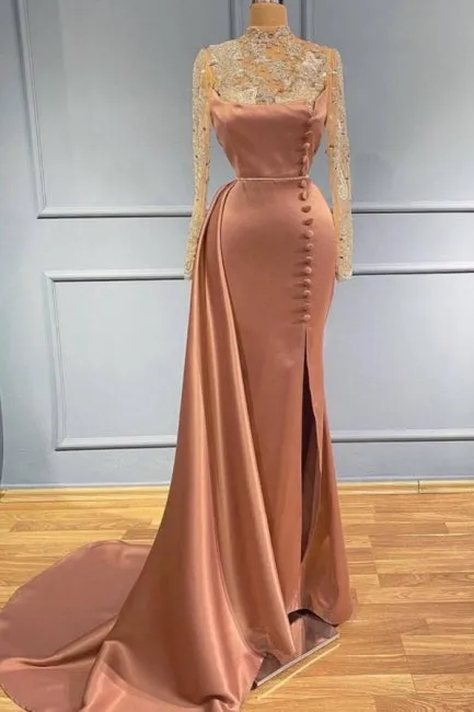 Beautiful evening dresses long with lace sleeves