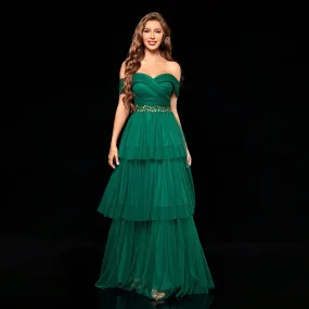 Beautiful Mesh Embroidery Evening Dress
