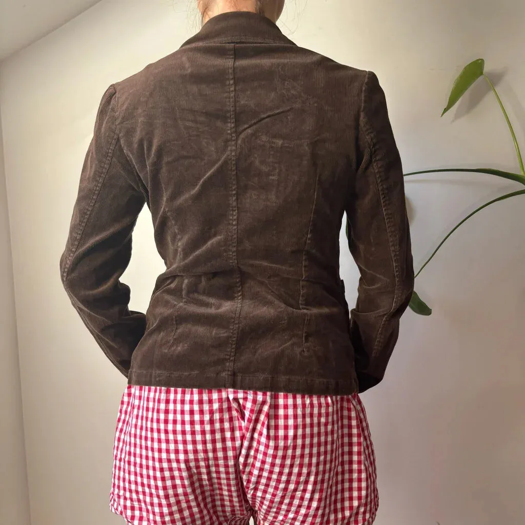 Bellina Cord Jacket - Small Brown Cotton