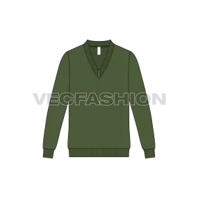 Buy Mens Long V Neck Merino Sweater Fashion Template Online