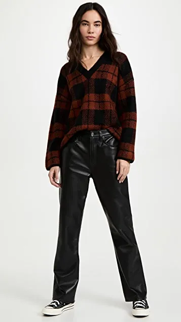 Colleen Rust Black Plaid Knit