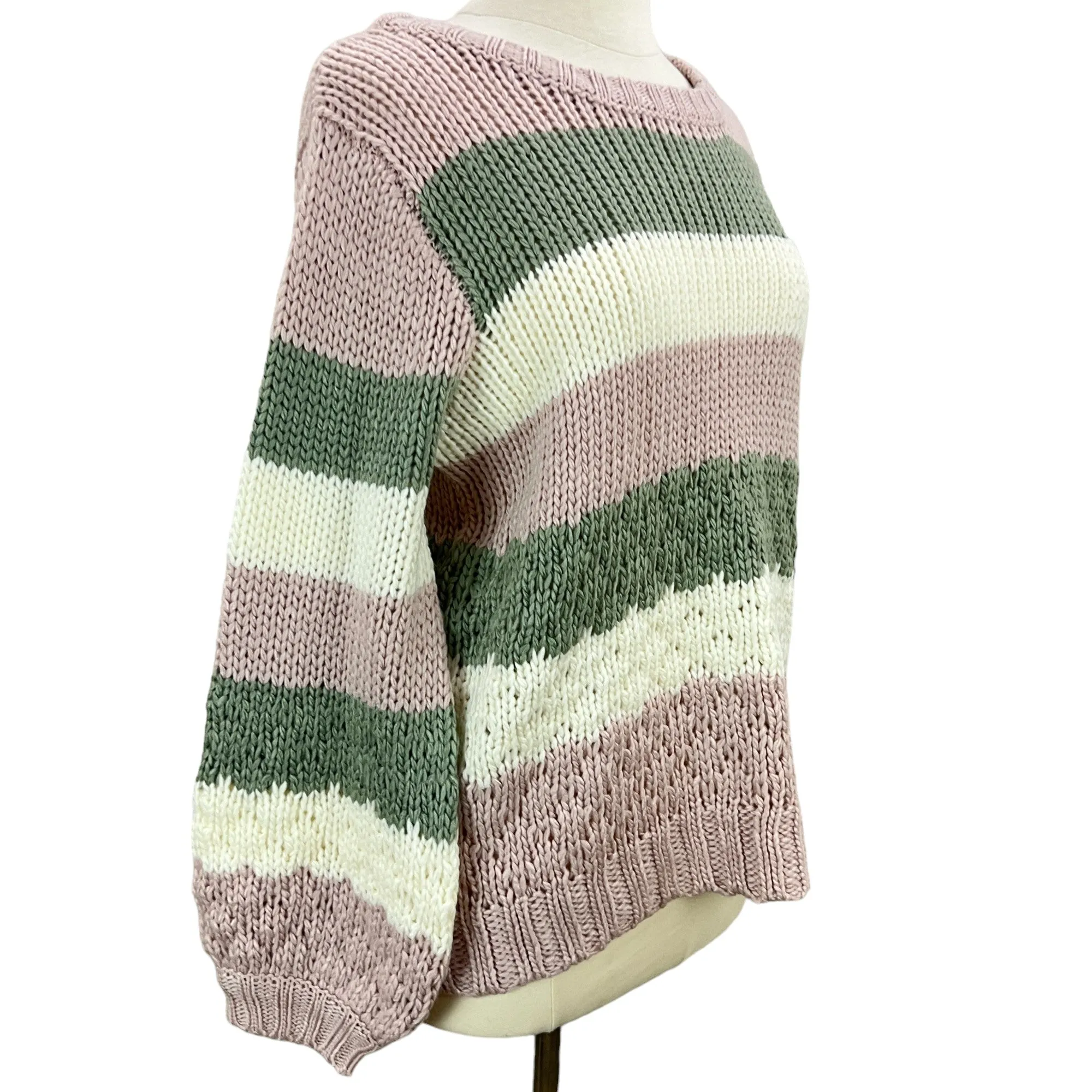 Color Block Chunky Knit Sweater