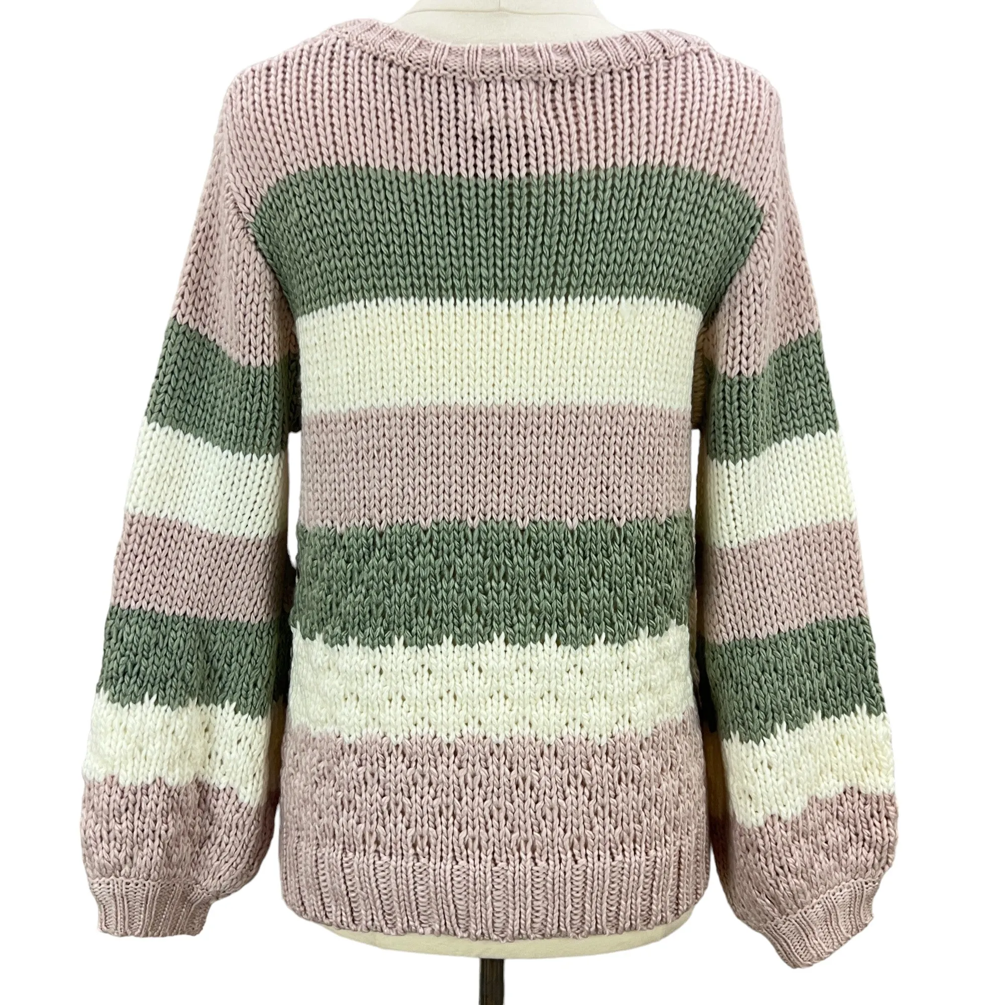 Color Block Chunky Knit Sweater