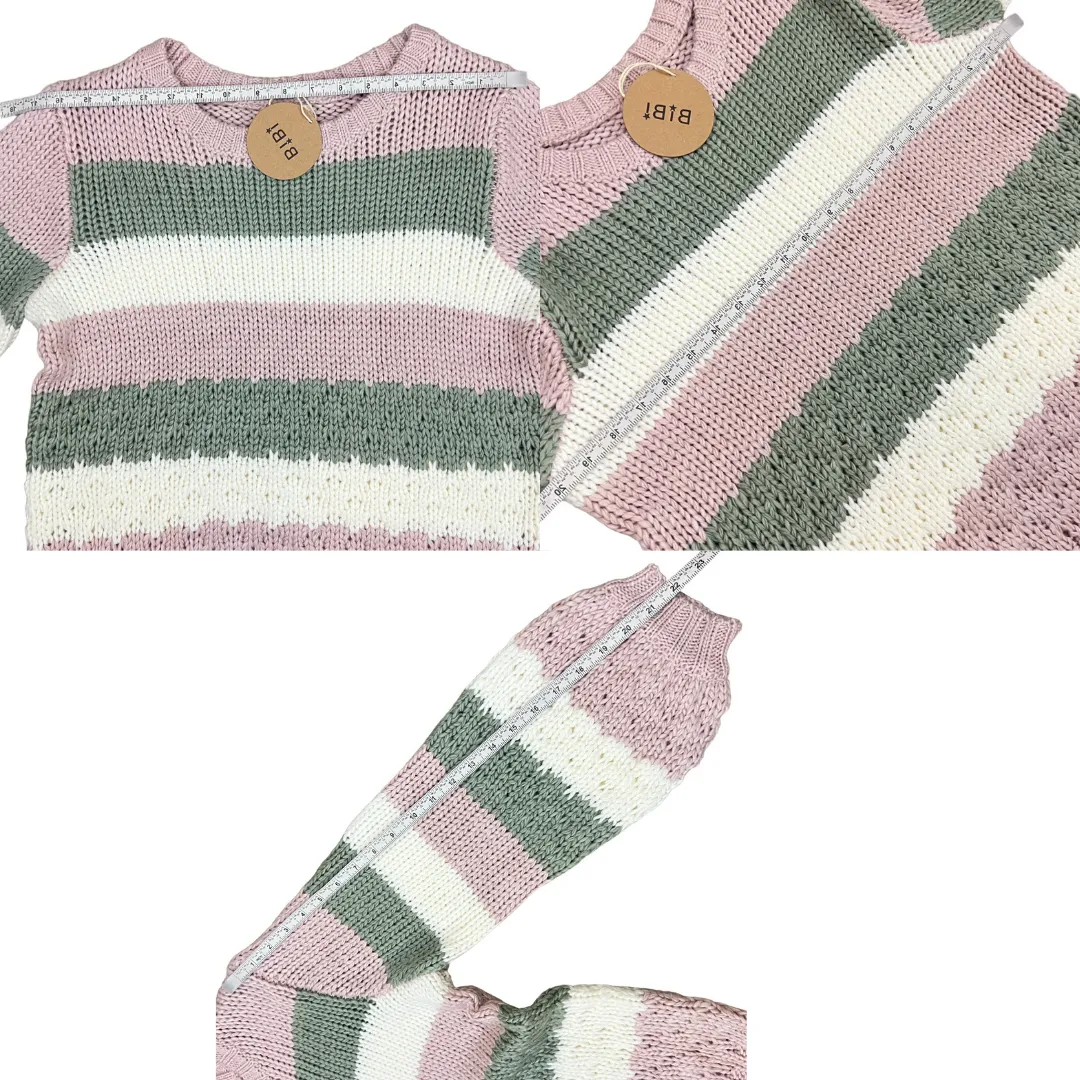 Color Block Chunky Knit Sweater
