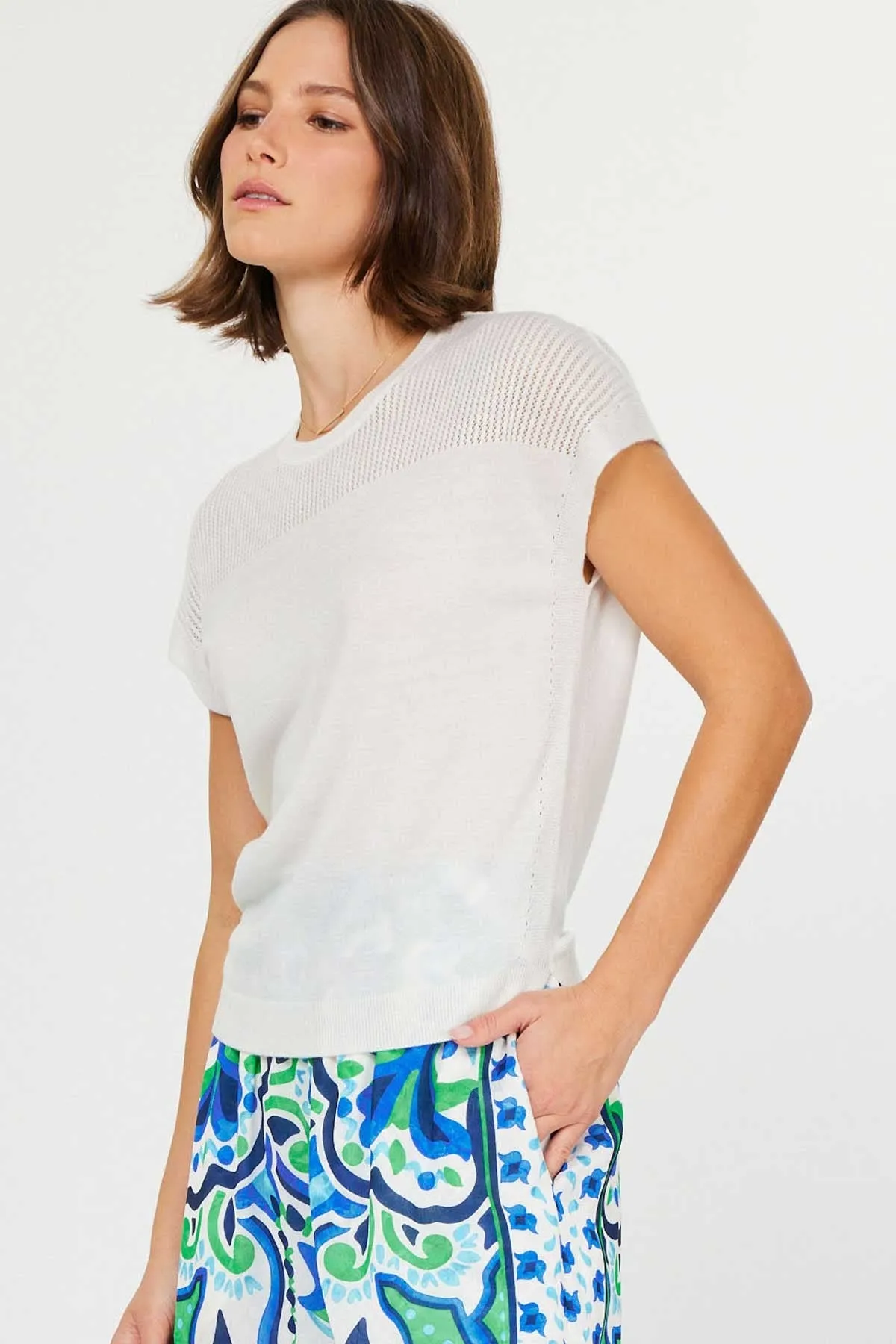 Contrast Knit Sweater