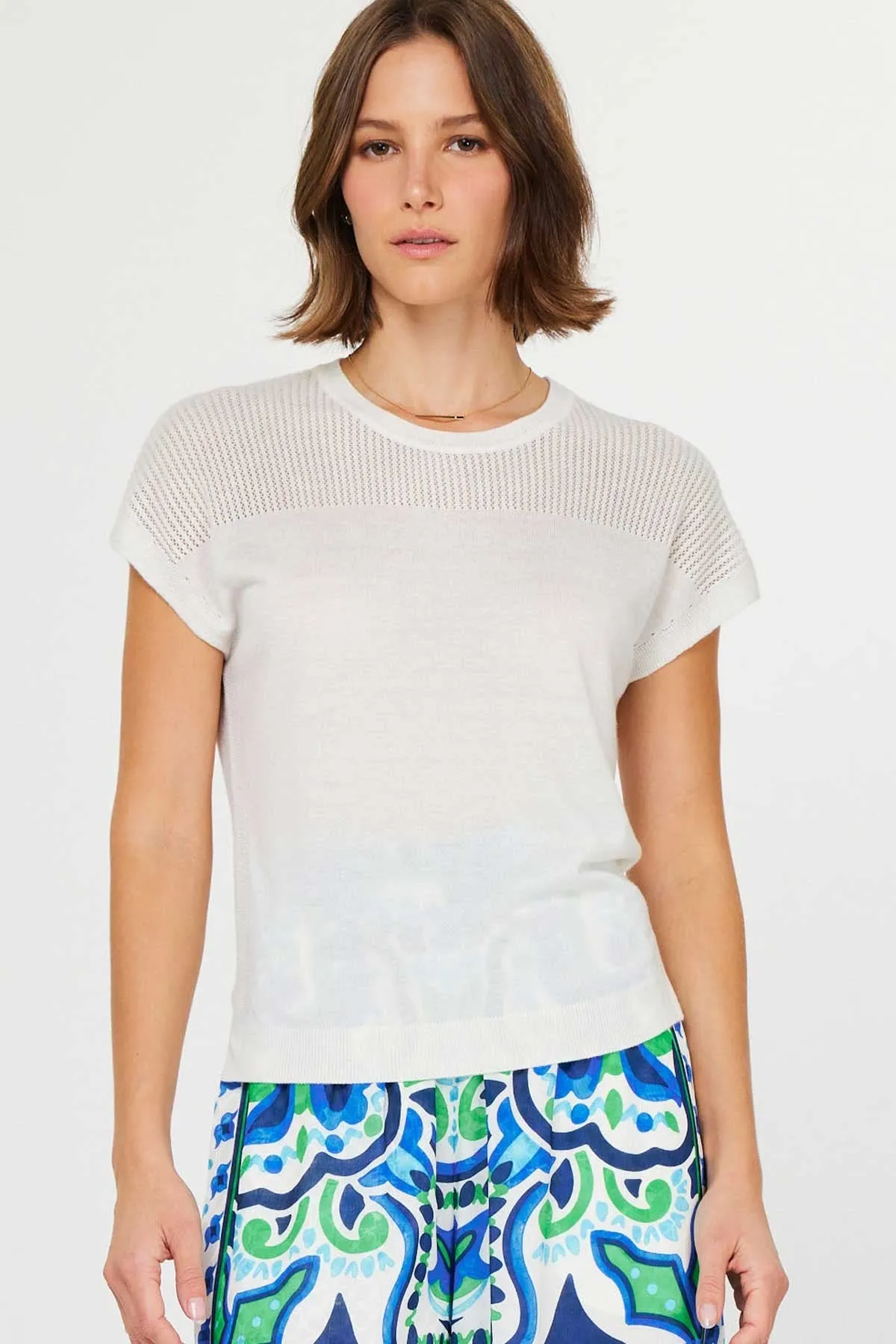 Contrast Knit Sweater