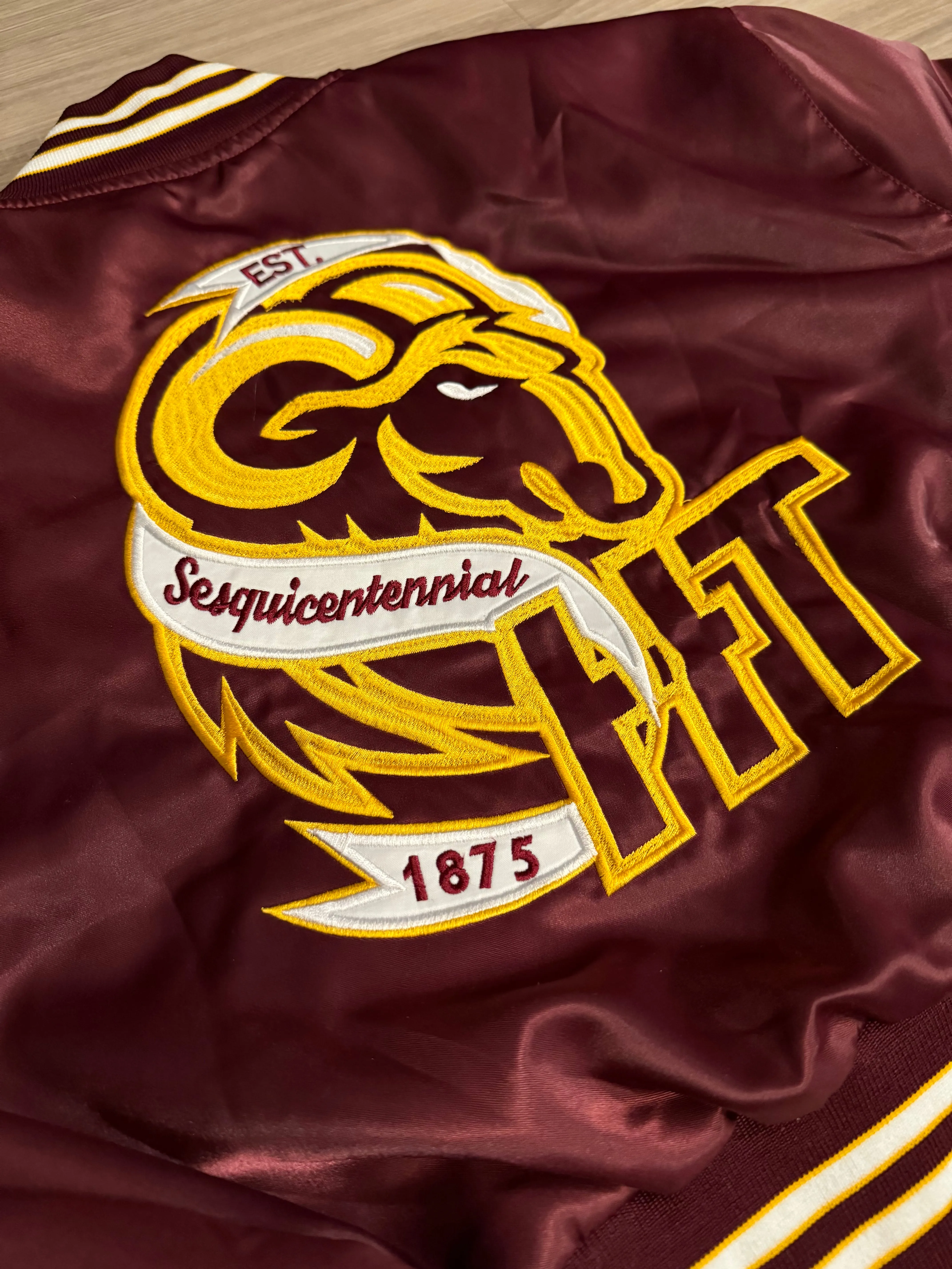 Crop Huston-Tillotson Sesquicentennial Bomber Jacket