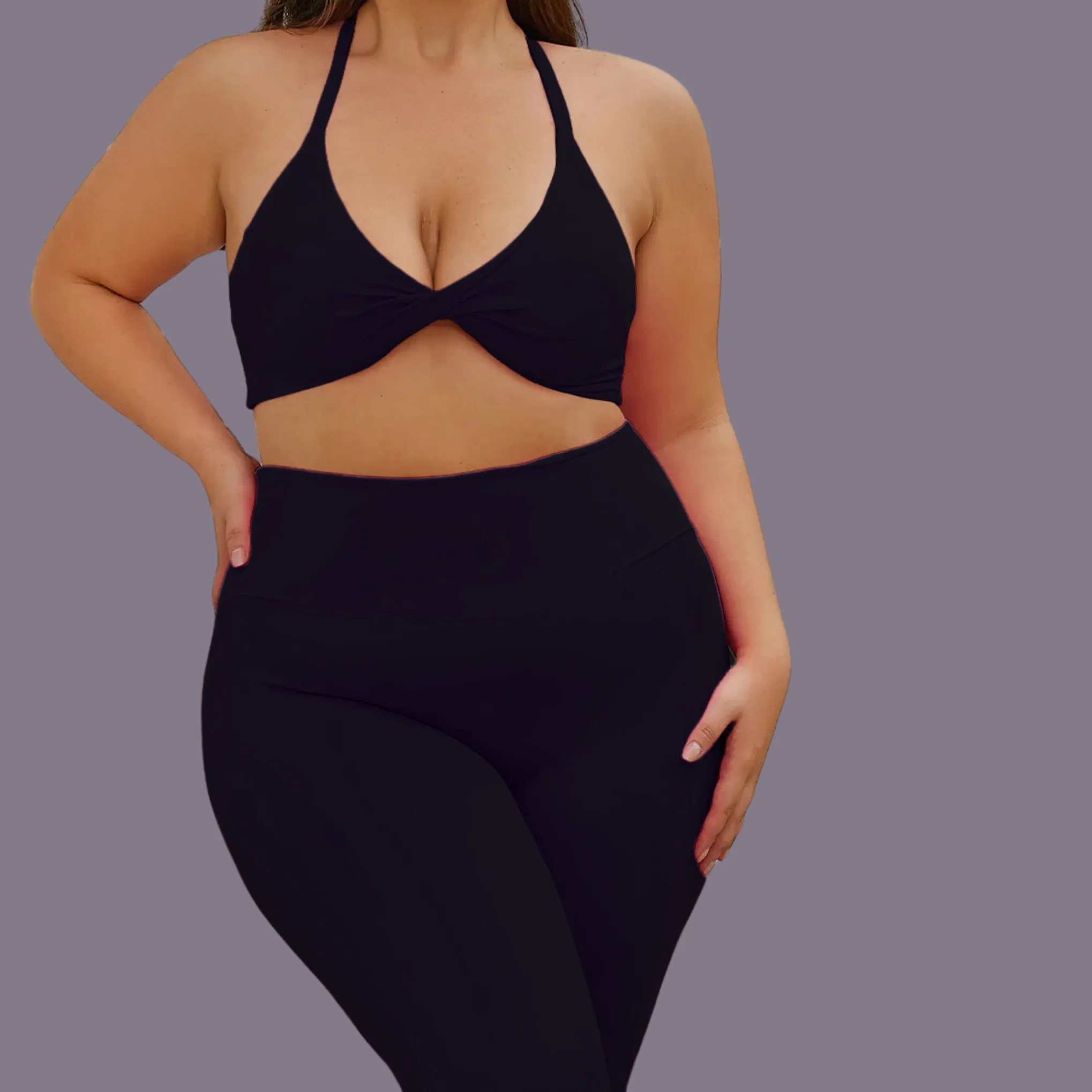 Dazzle Activewear Twist Crop Top