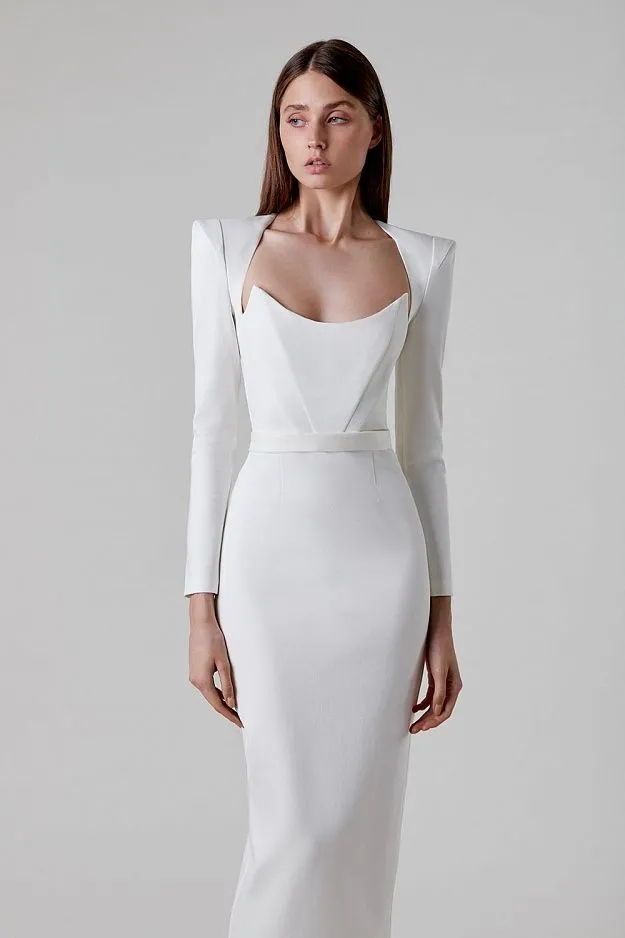 Elegant Black Long Sleeve Formal Bandage Evening Dress