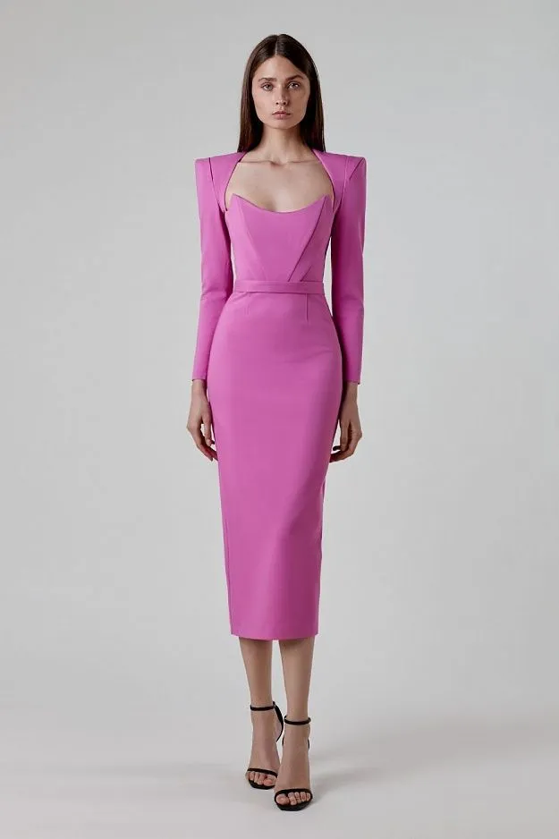 Elegant Black Long Sleeve Formal Bandage Evening Dress