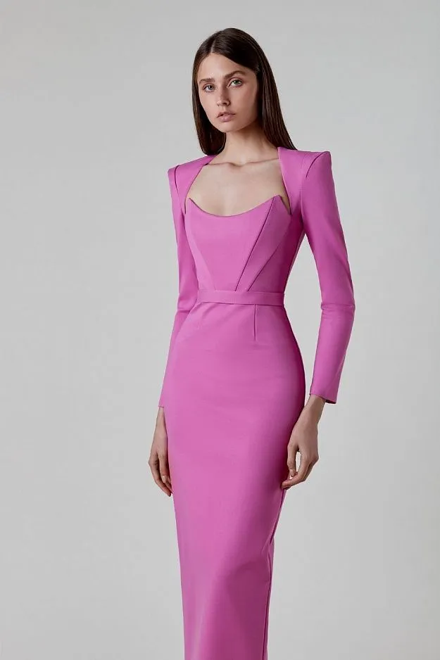 Elegant Black Long Sleeve Formal Bandage Evening Dress
