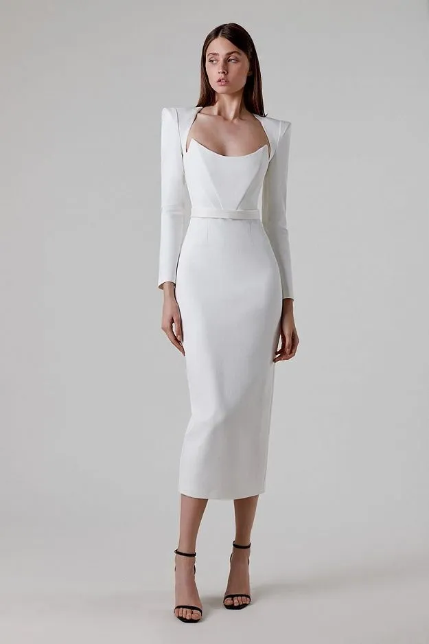 Elegant Black Long Sleeve Formal Bandage Evening Dress