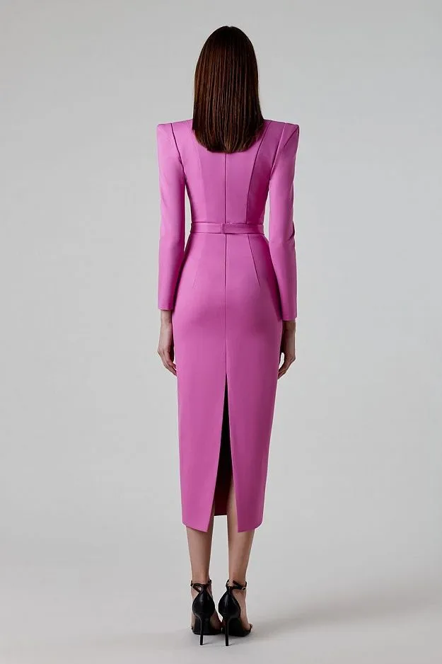 Elegant Black Long Sleeve Formal Bandage Evening Dress