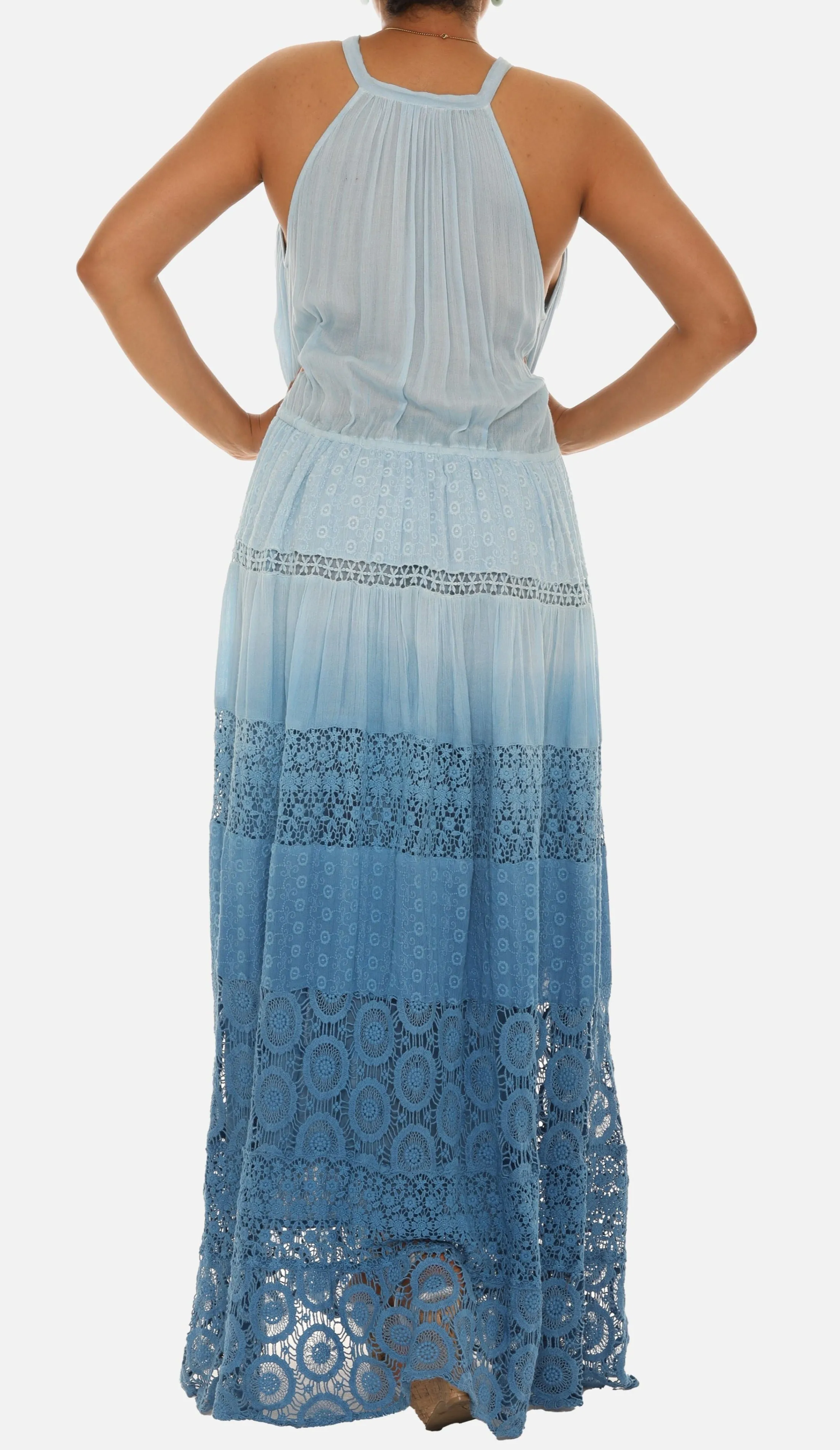 Embroidered Halter Dress