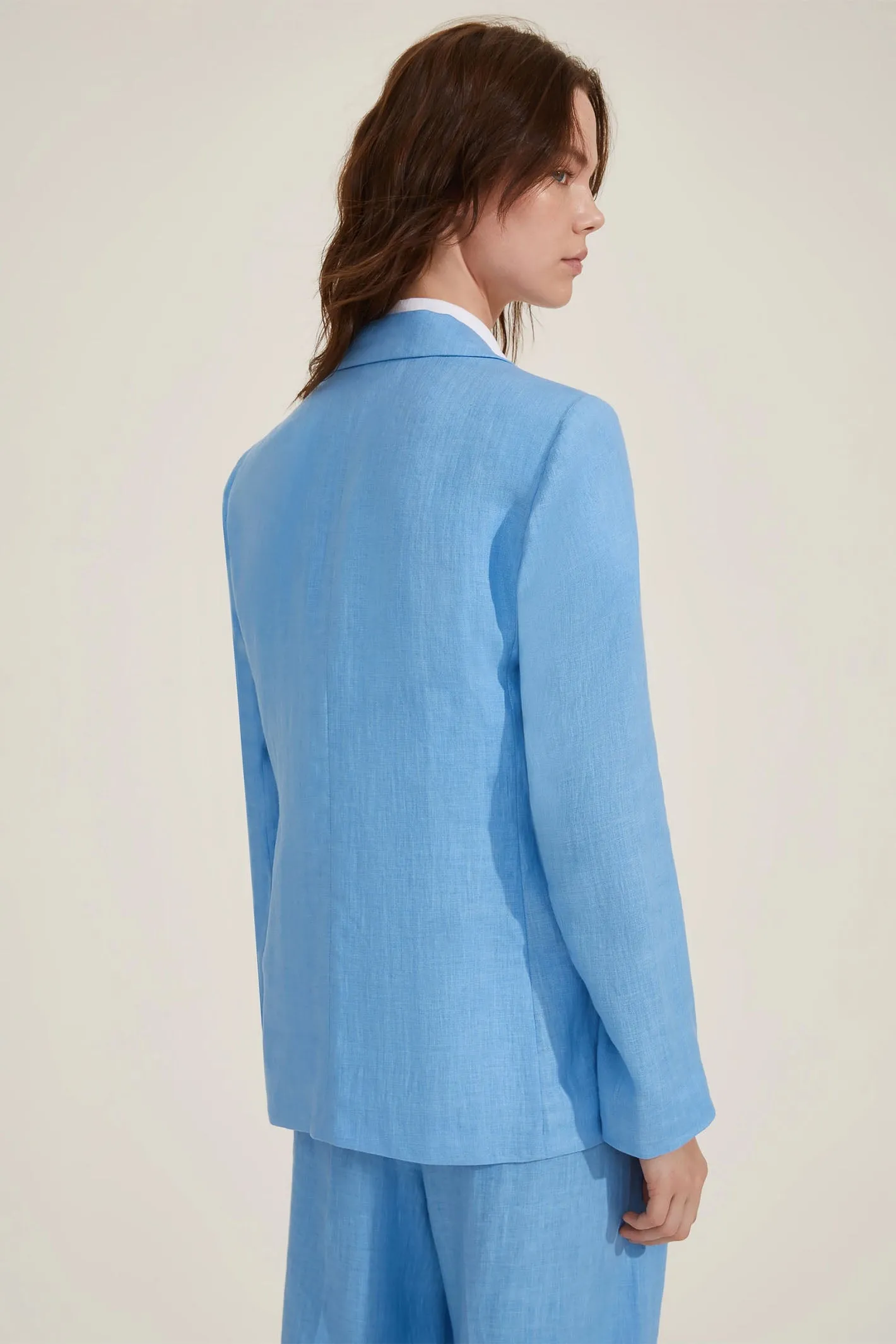 Emme Orata Pure Linen Jacket Light Blue 2515041082200