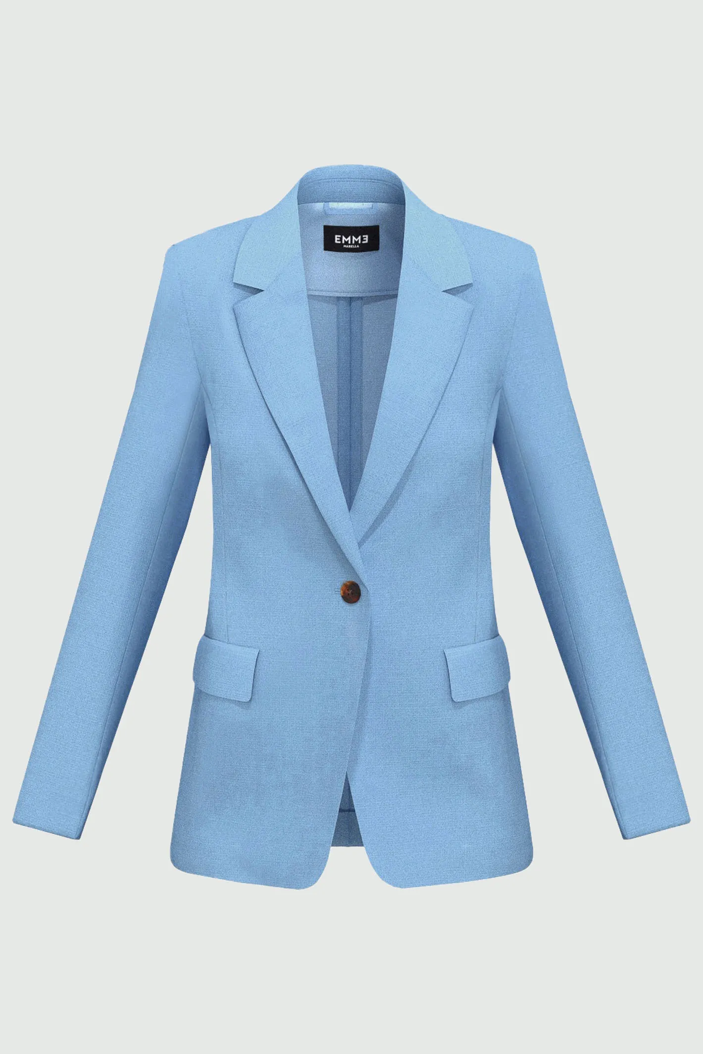 Emme Orata Pure Linen Jacket Light Blue 2515041082200