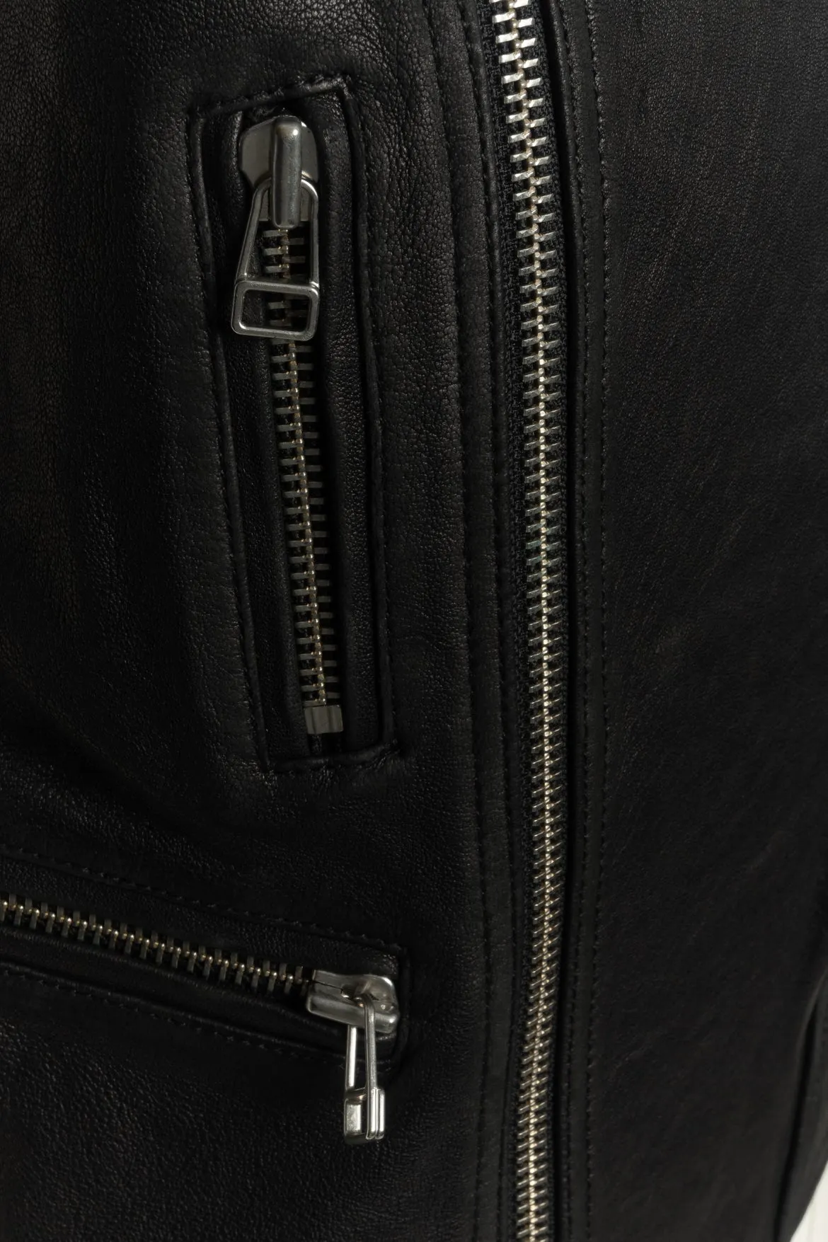 Faith Connexion Size S Lamb Leather Moto Vest