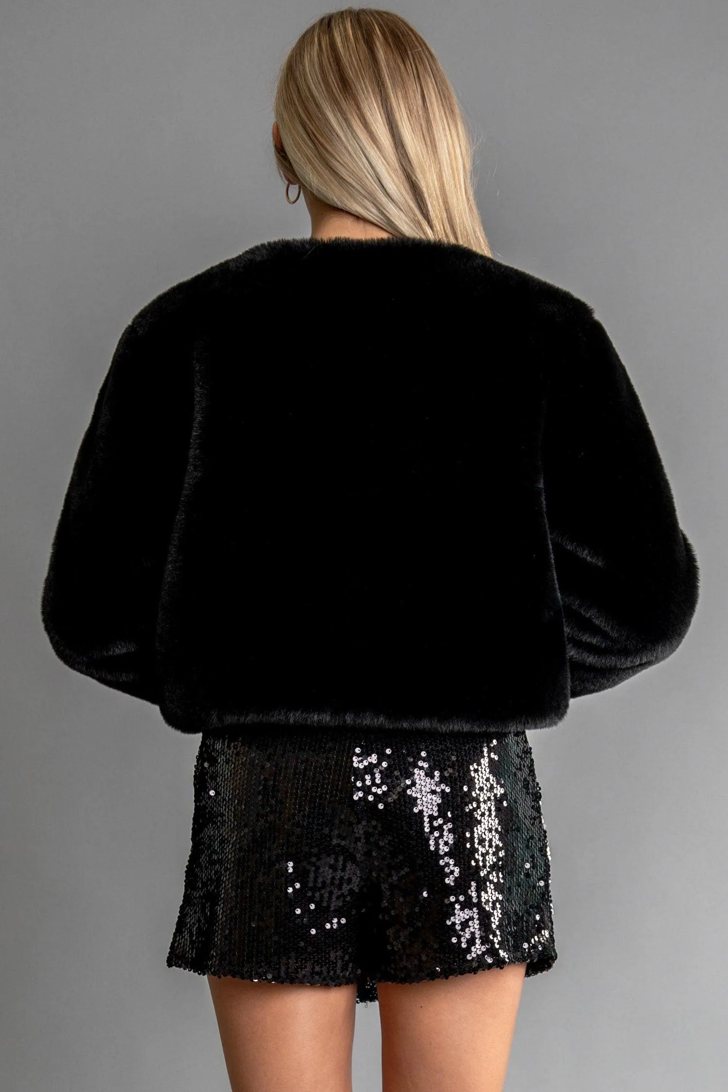 faux fur crop jacket