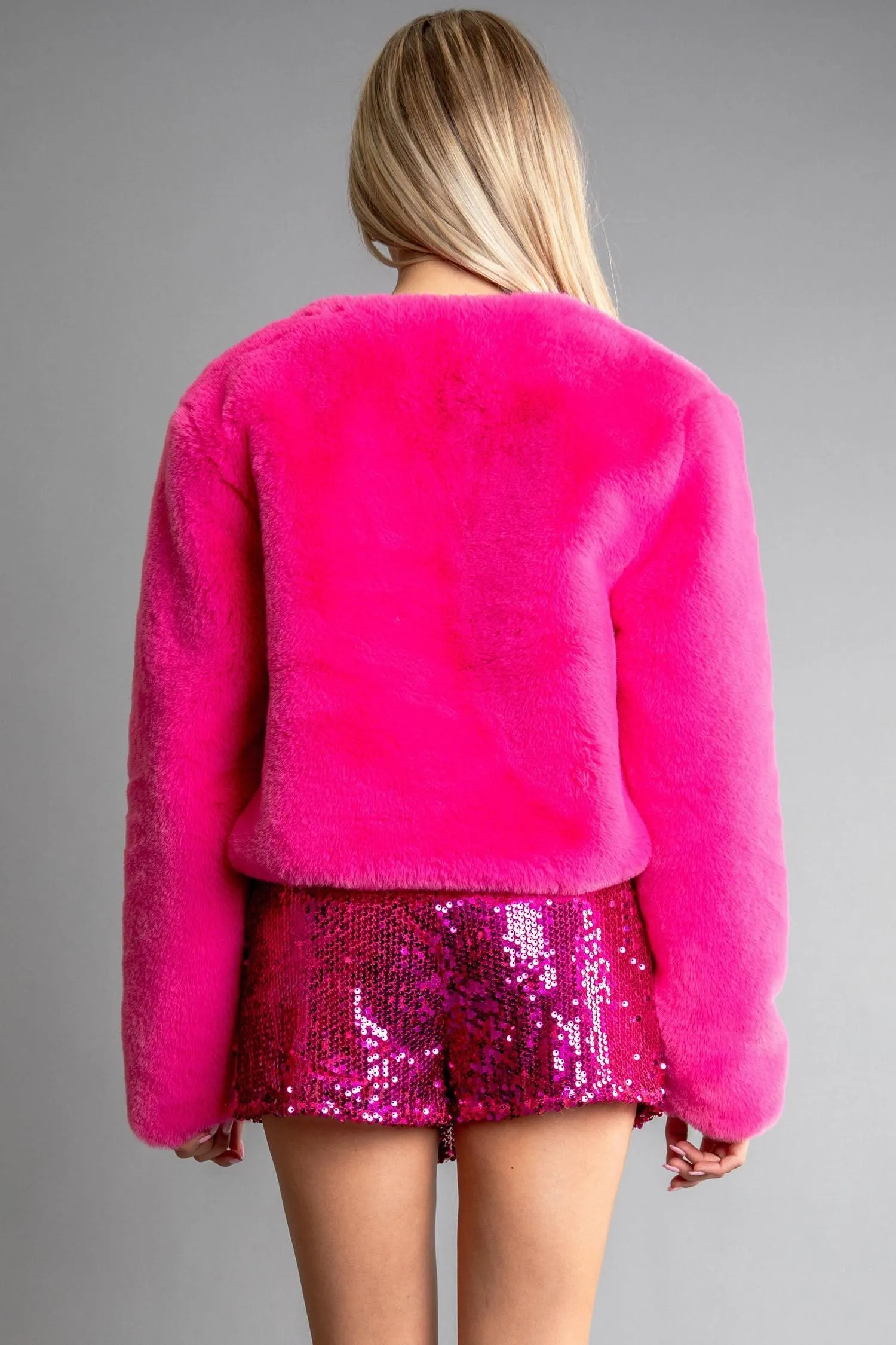 faux fur crop jacket