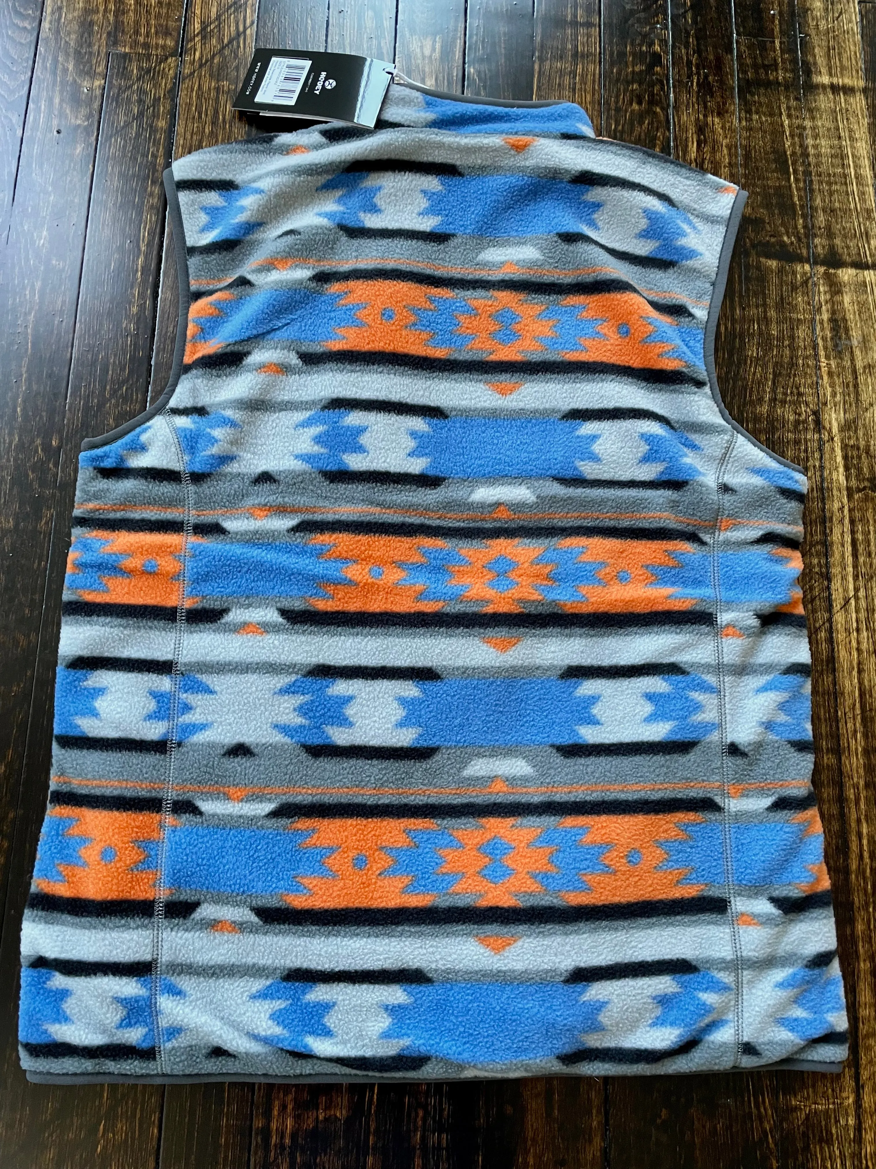 Final Sale  ✨ Hooey Reversible Vest Charcoal with Blue Aztec