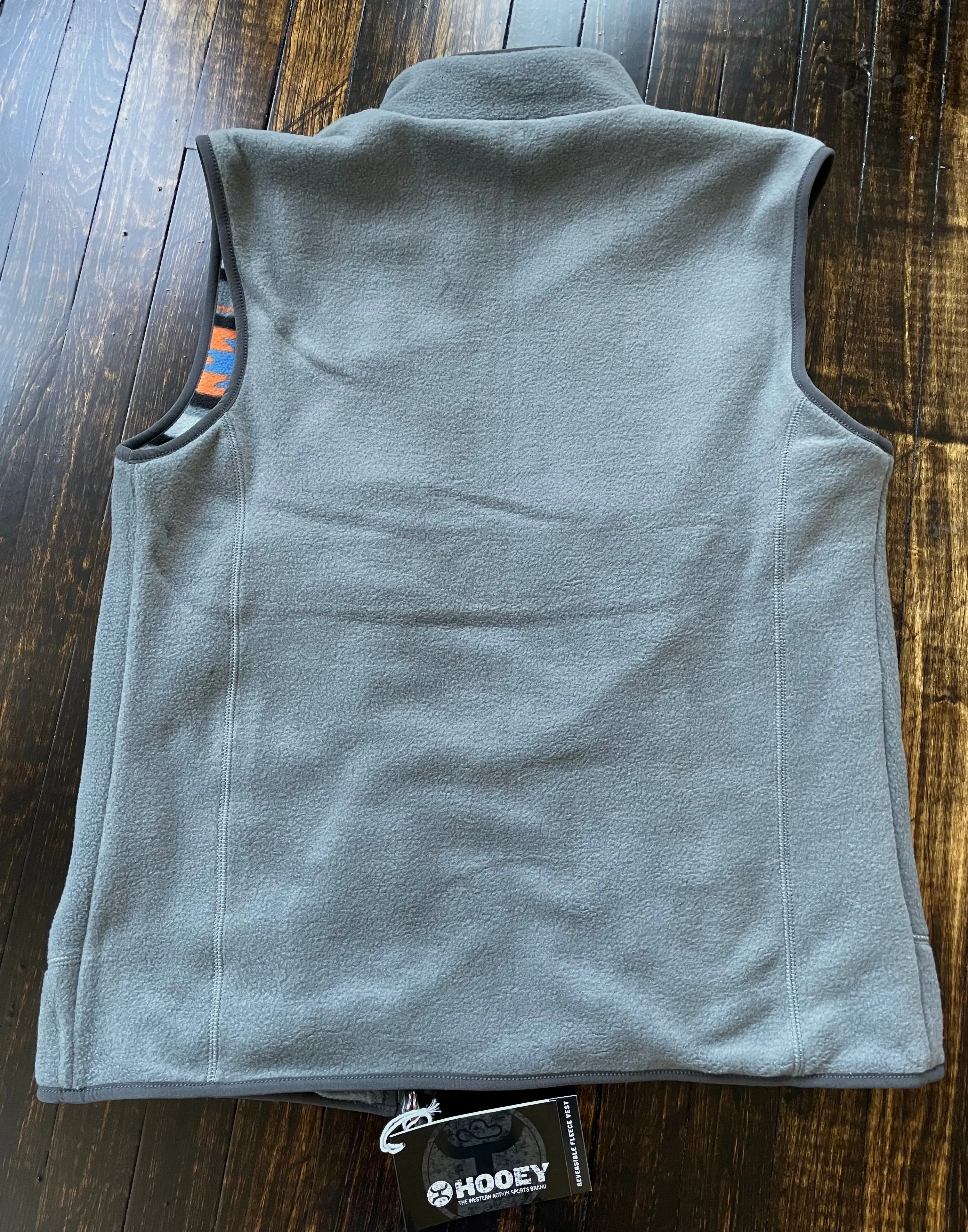 Final Sale  ✨ Hooey Reversible Vest Charcoal with Blue Aztec