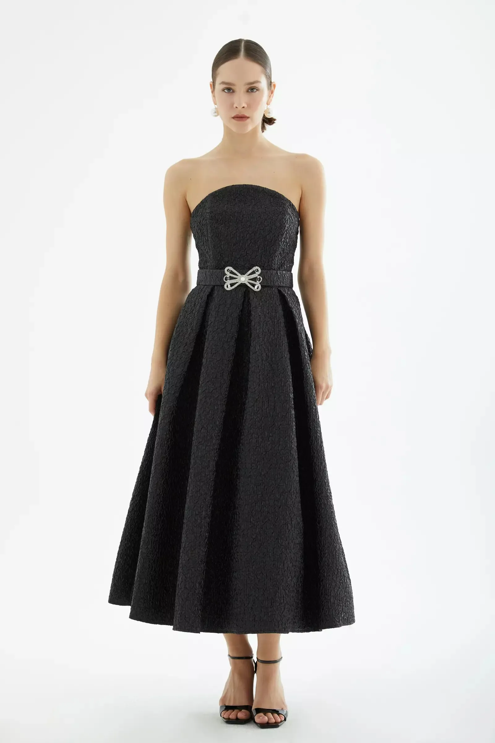 FRV Black jakar sleeveless maxi dress - Pedro Celestino Negrete
