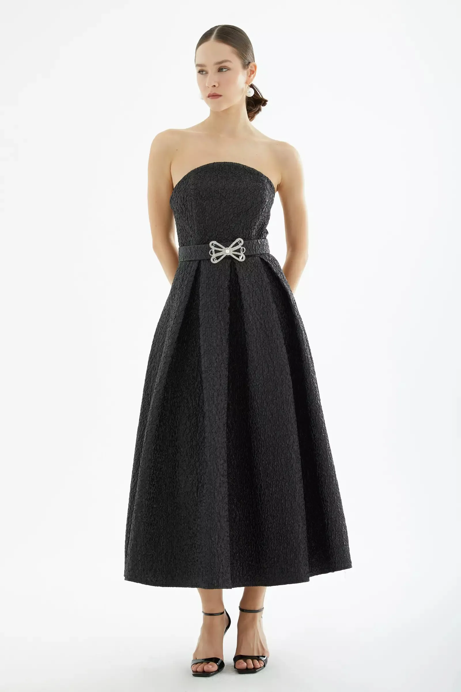 FRV Black jakar sleeveless maxi dress - Pedro Celestino Negrete