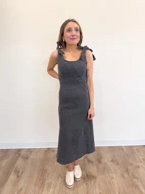 Harlan Denim Tie Strap Maxi Dress