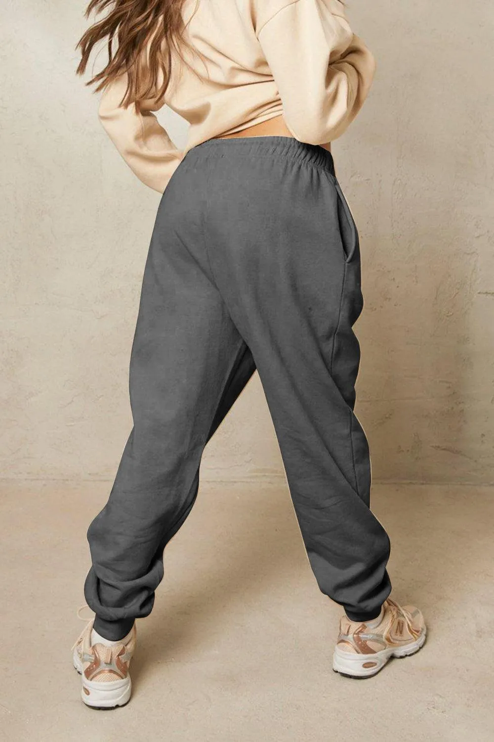 Heart Graphic Drawstring Elastic Waist Sweatpants