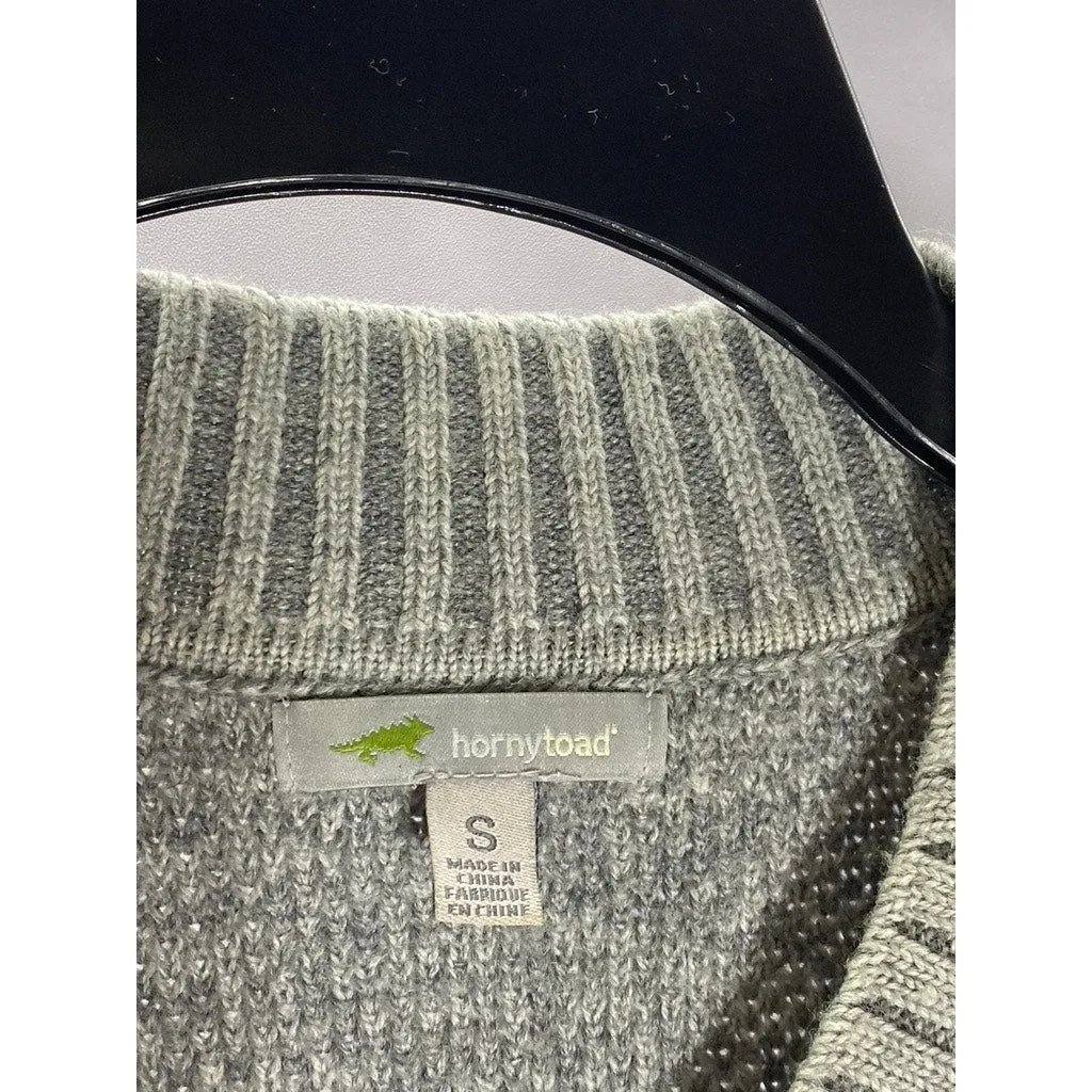 HORNY TOAD Women's Gray Eclair Knit Merino Wool Long Sleeve Sweater SZ S